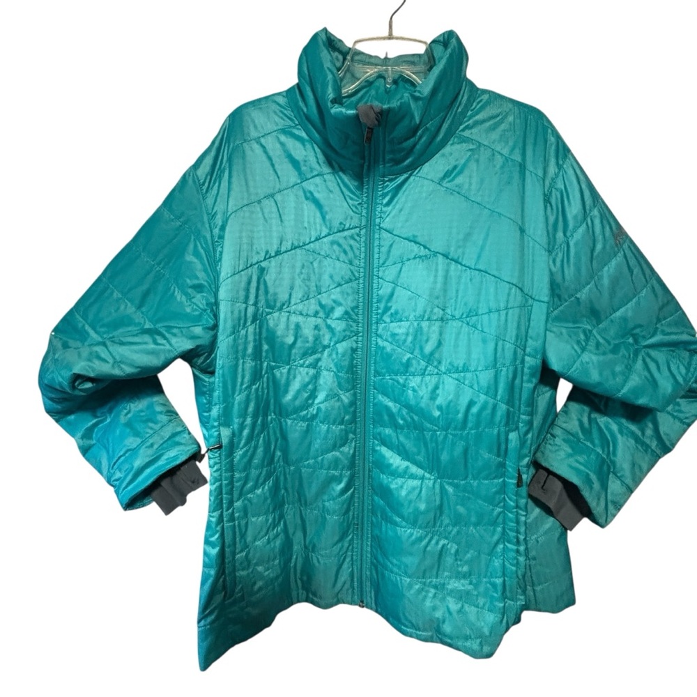 Columbia Omni heat sheild advanced repellency quilted puffy jacket mock collar